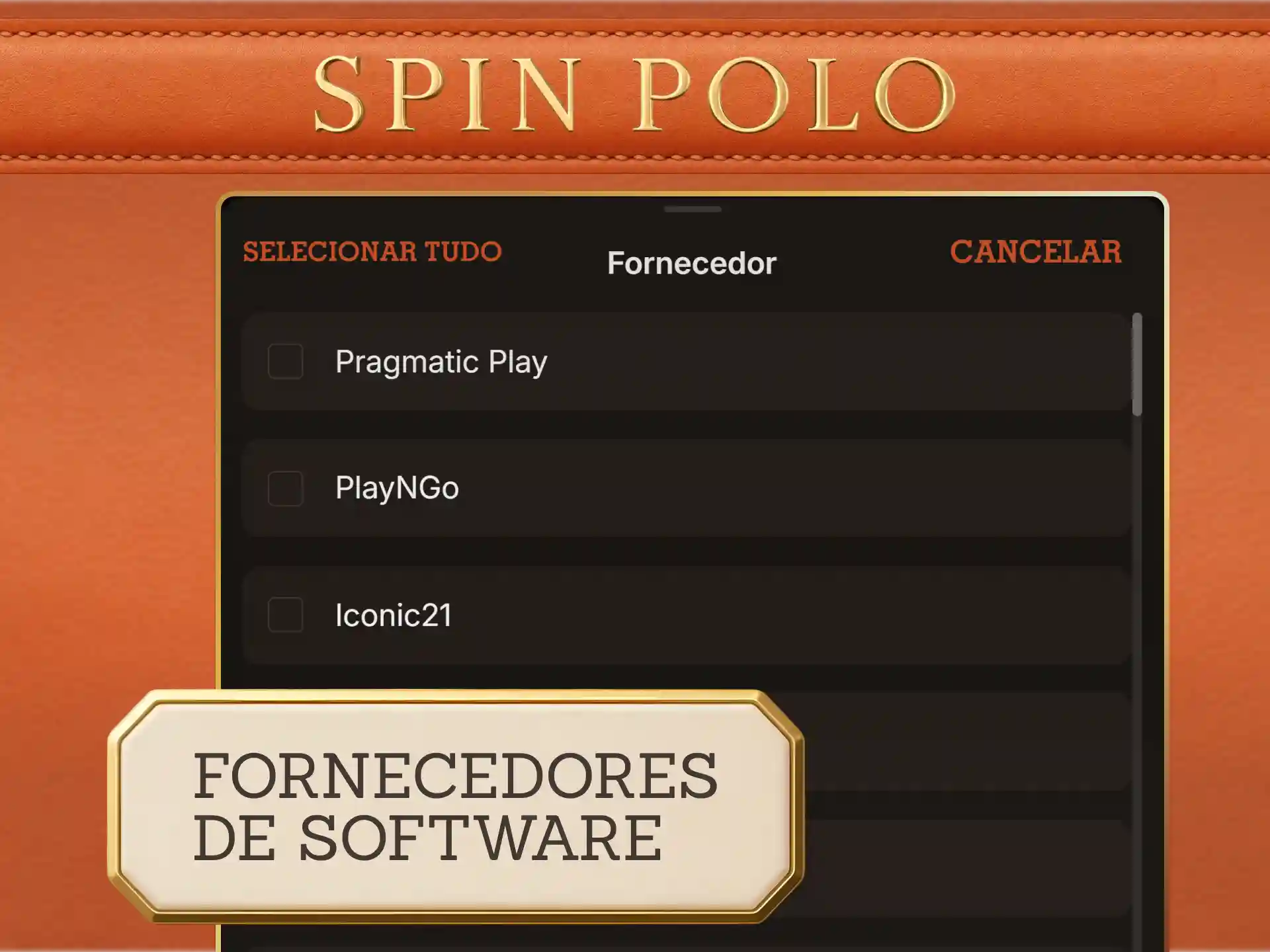 Explore os melhores fornecedores de jogos no Spinpolo Casino online.