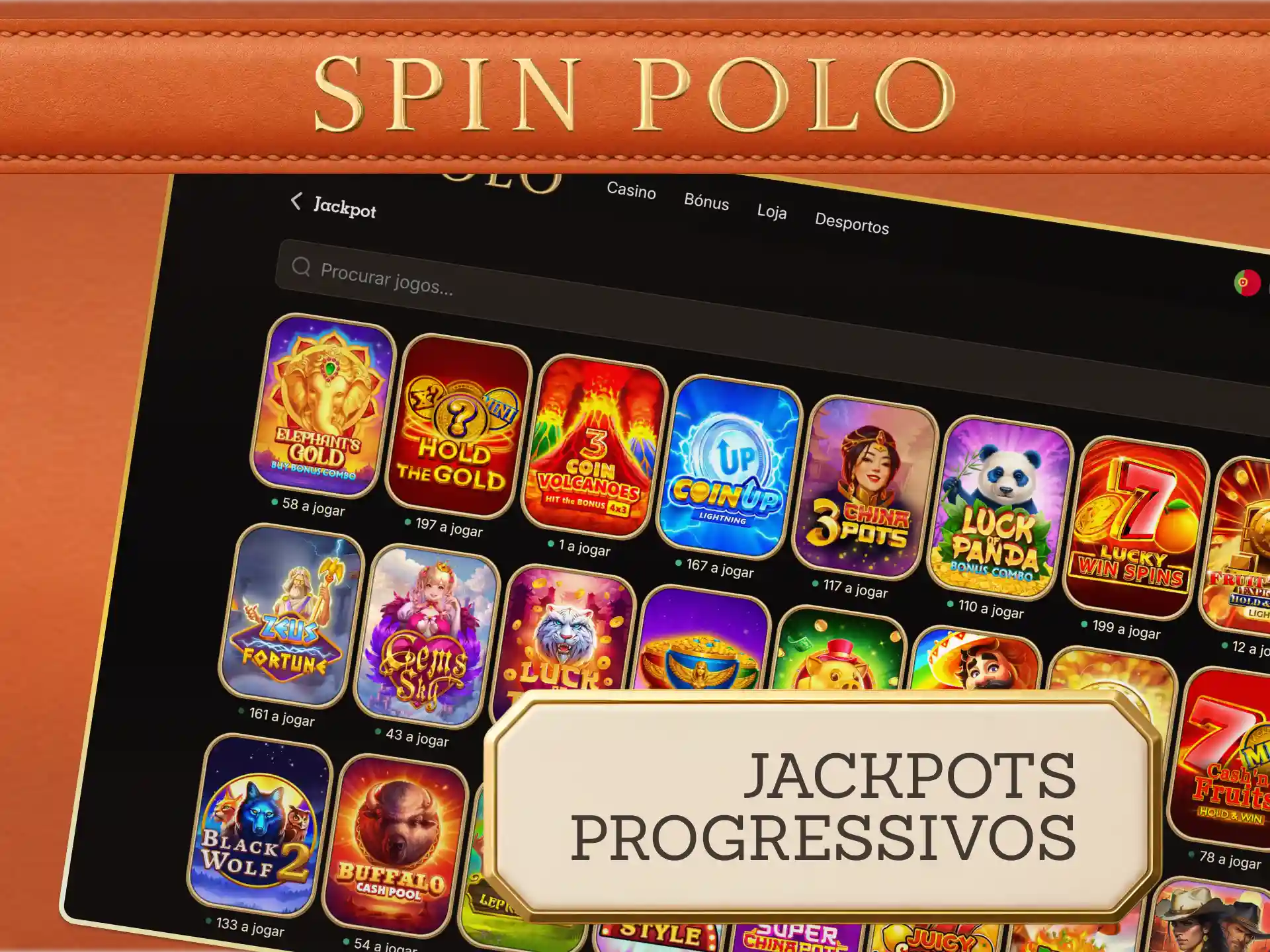 Persiga os jackpots acumulados disponíveis no oficial Spinpolo Casino.
