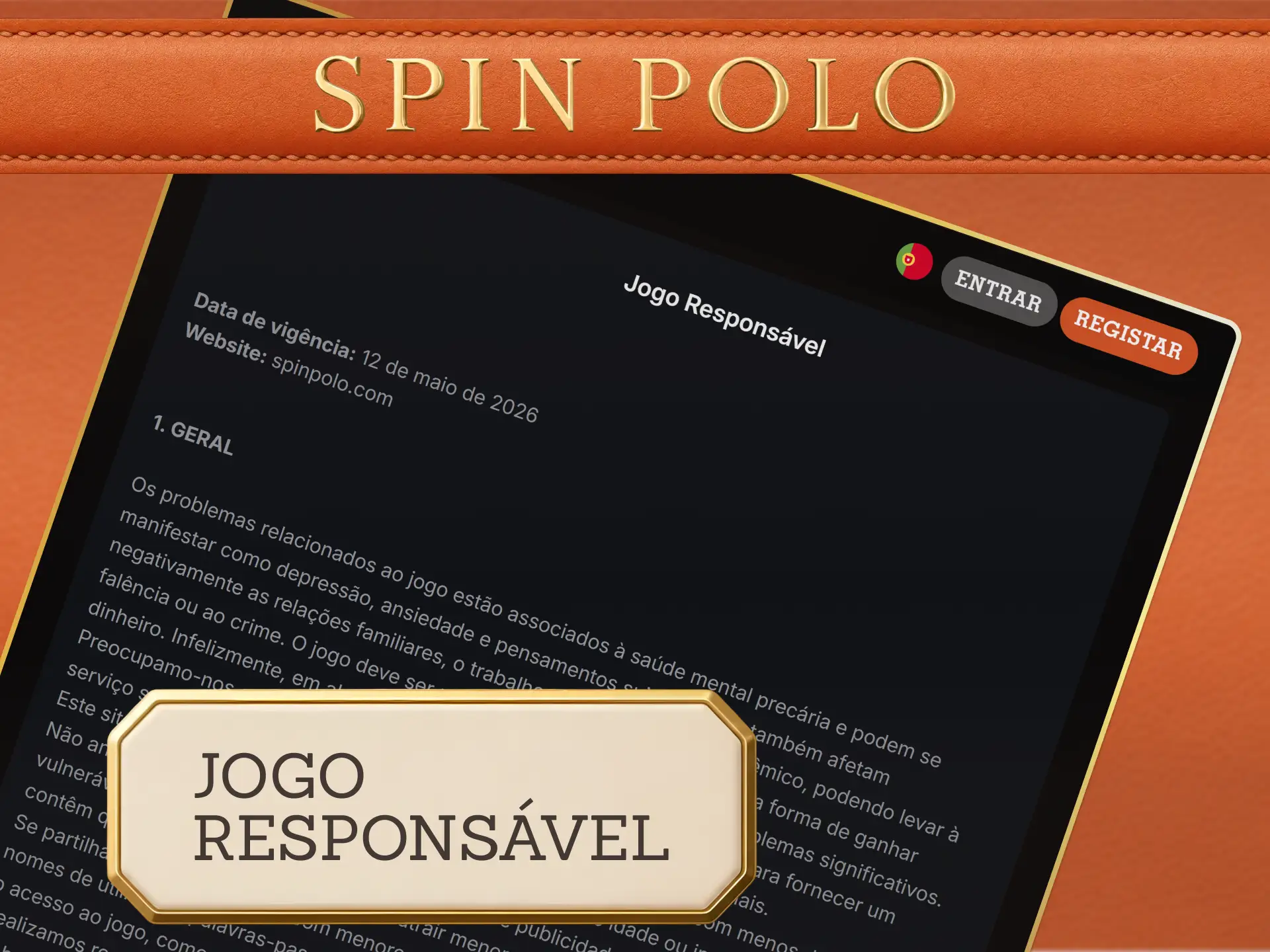 Pratique o jogo responsável ao apostar na plataforma Spinpolo online.