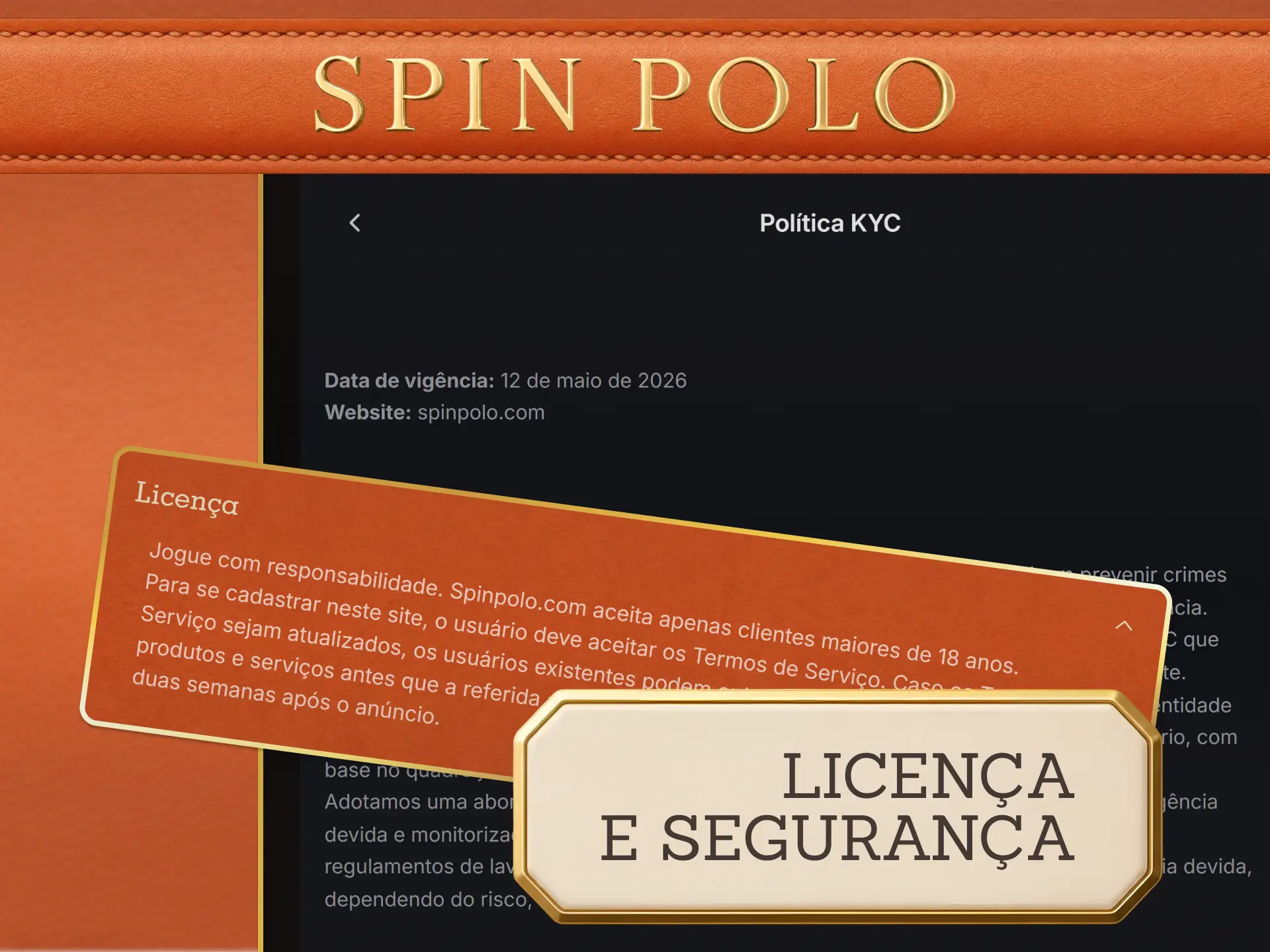 Verifique as licenças que garantem a segurança total na Spinpolo.