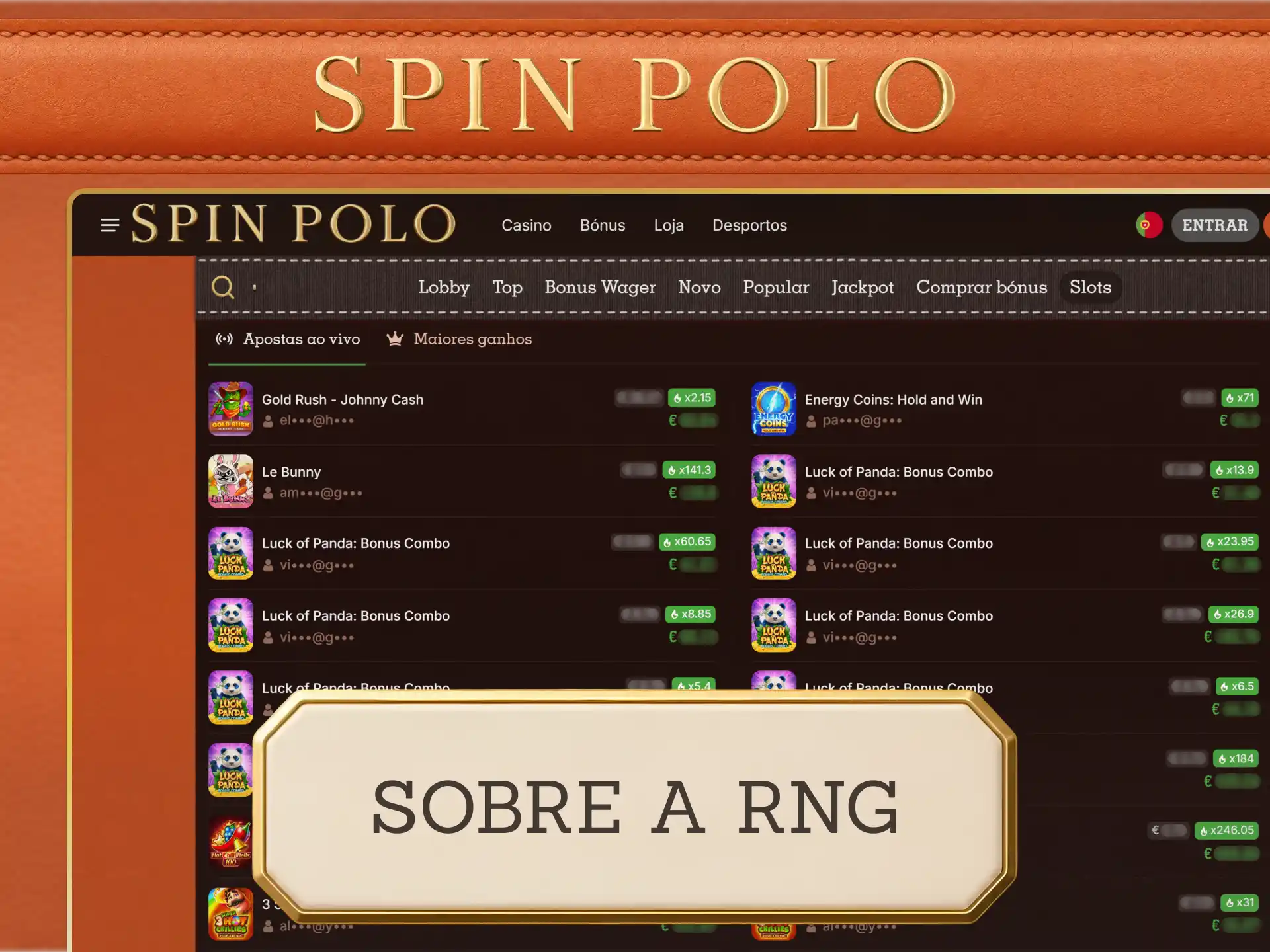 Rode as Slots Spinpolo garantidas pelo sistema auditado de RNG.